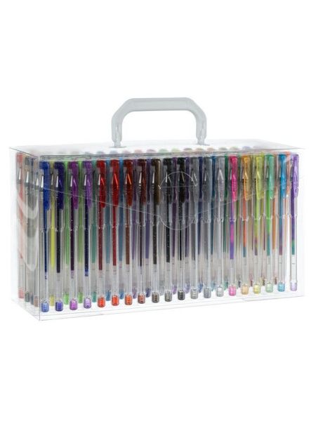 Długopisy żelowe kolorowe brokatowe zestaw 140 szt - 2