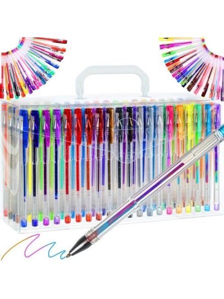 Długopisy żelowe kolorowe brokatowe zestaw 140 szt