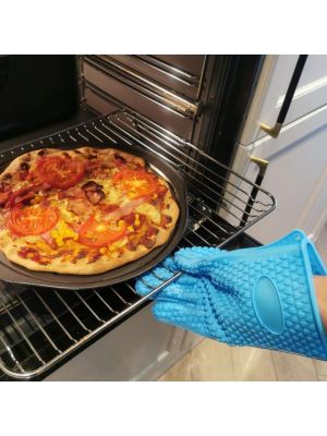 Termiczna rękawica kuchenna z silikonu niebieska - image 2